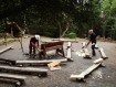 Volunteers build a natural playground!